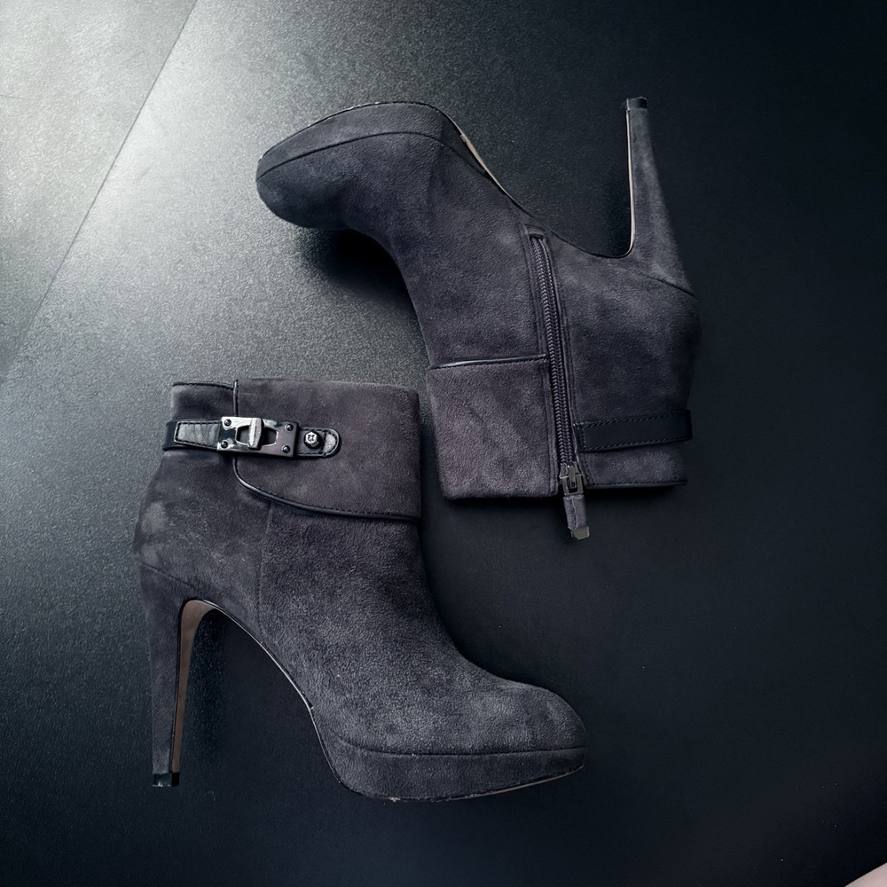 Vero Cuoio stiletto heeled booties Suede Gray Size 6‎ platform